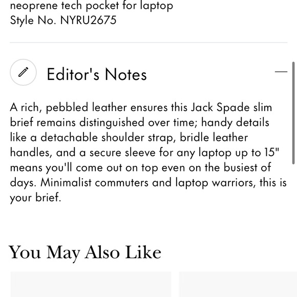 JACK SPADE Pebbled Leather Slim Brief Laptop Bag Work Travel Briefcase - Picture 7 of 14